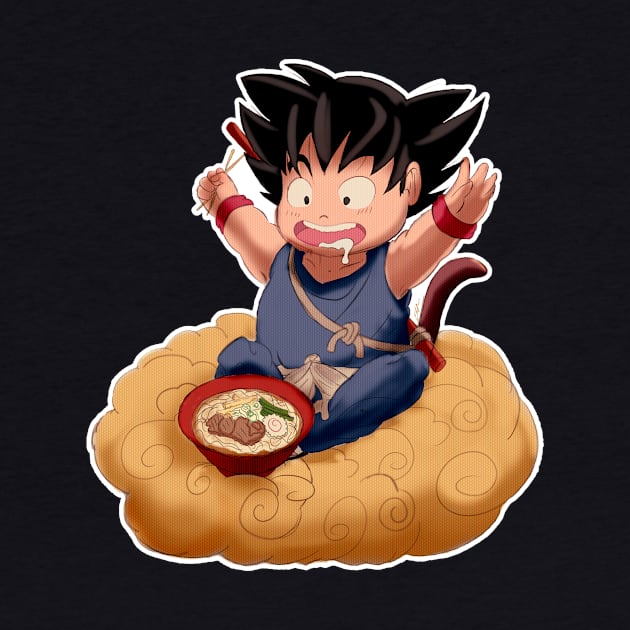 Kid Goku and the Flying Nimbus by Roxia